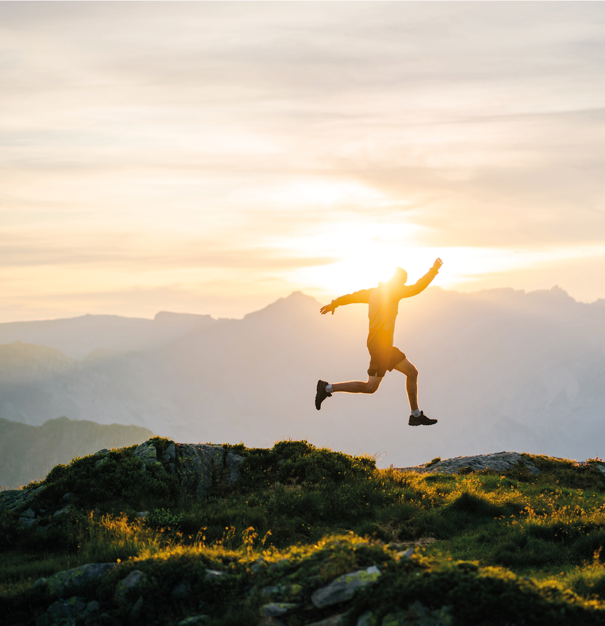 He leaps into the morning air